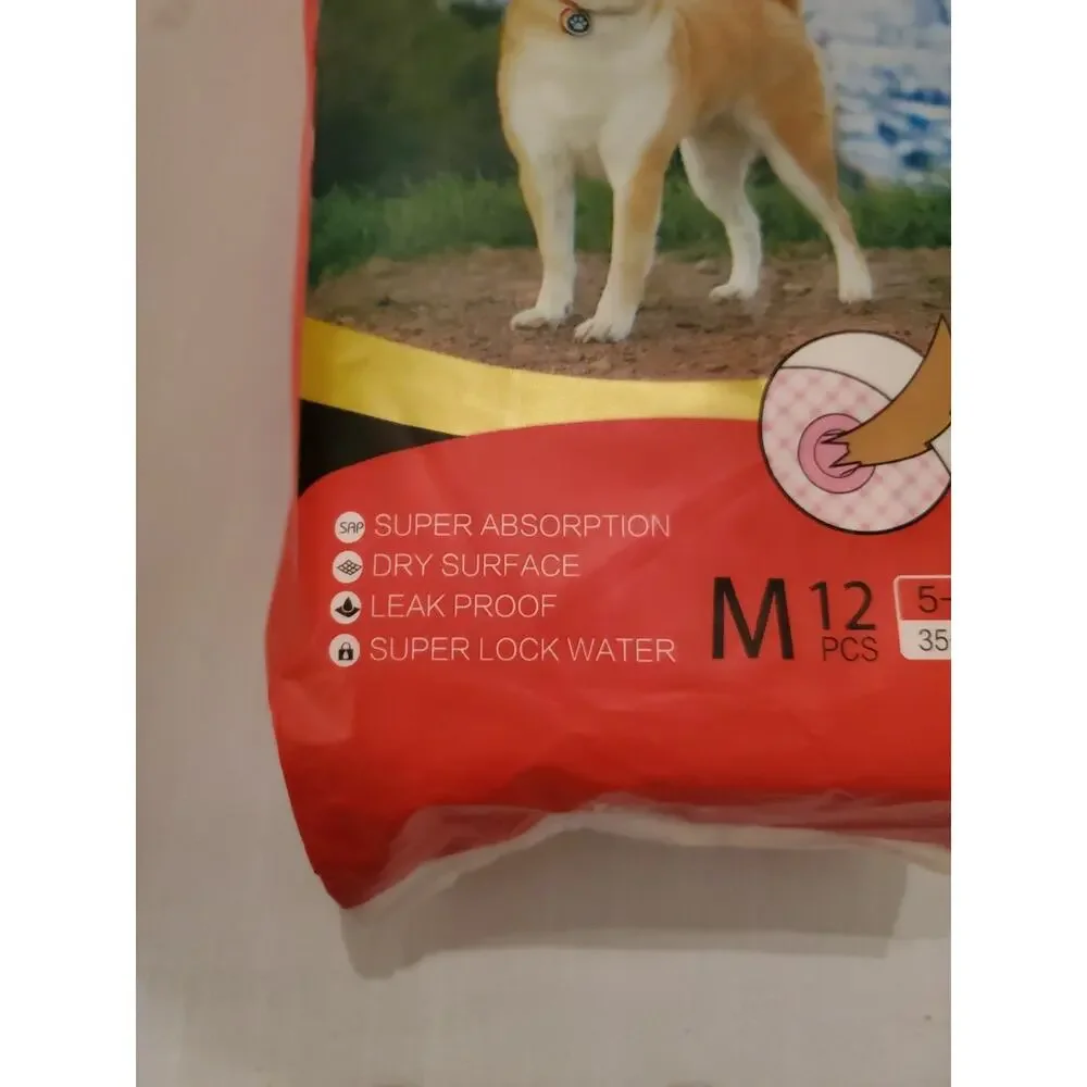 Dono Disposable Pet Diapers for Dogs | 12 pack Medium NEW